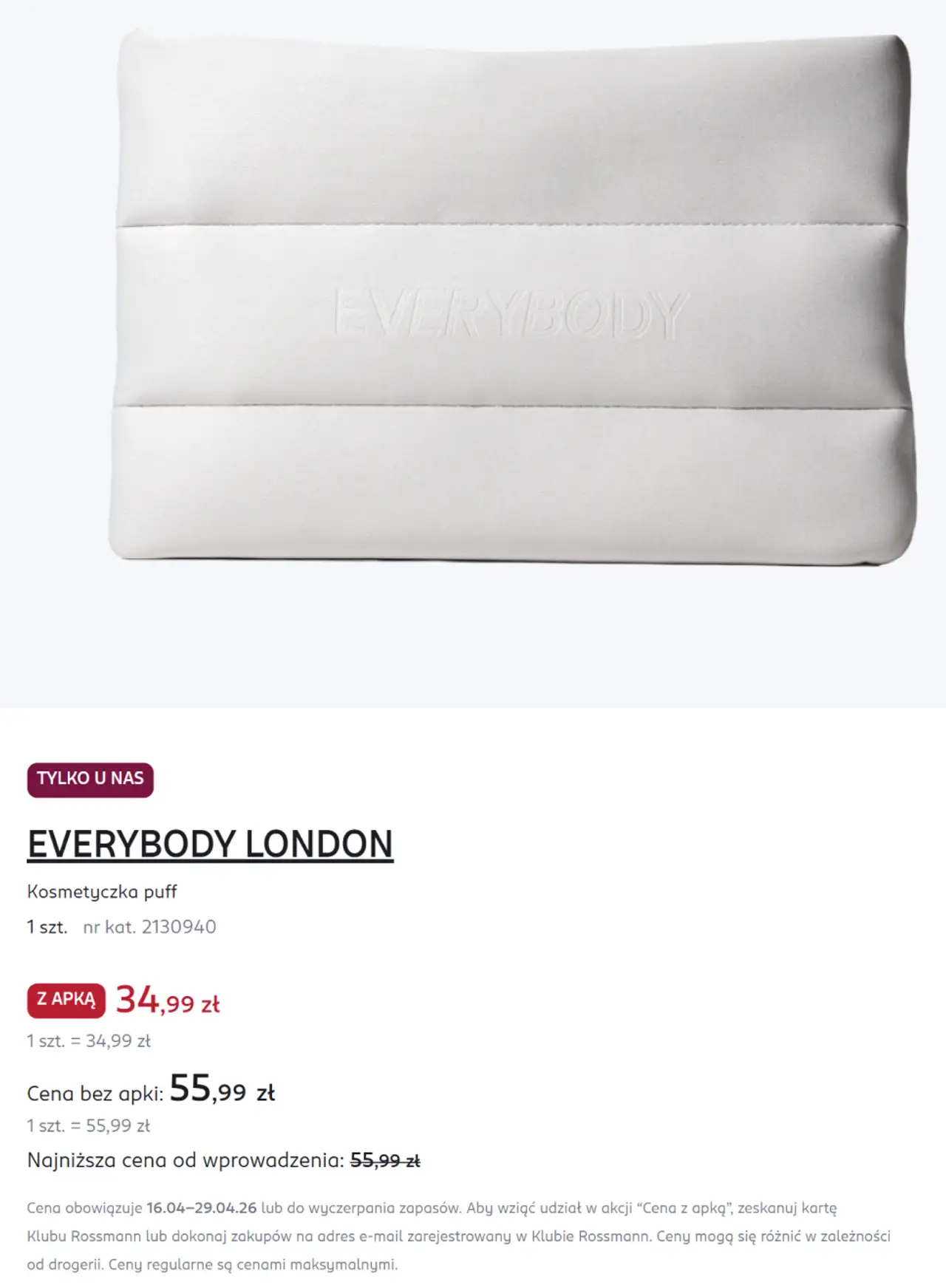 EVERYBODY LONDON Kosmetyczka puff