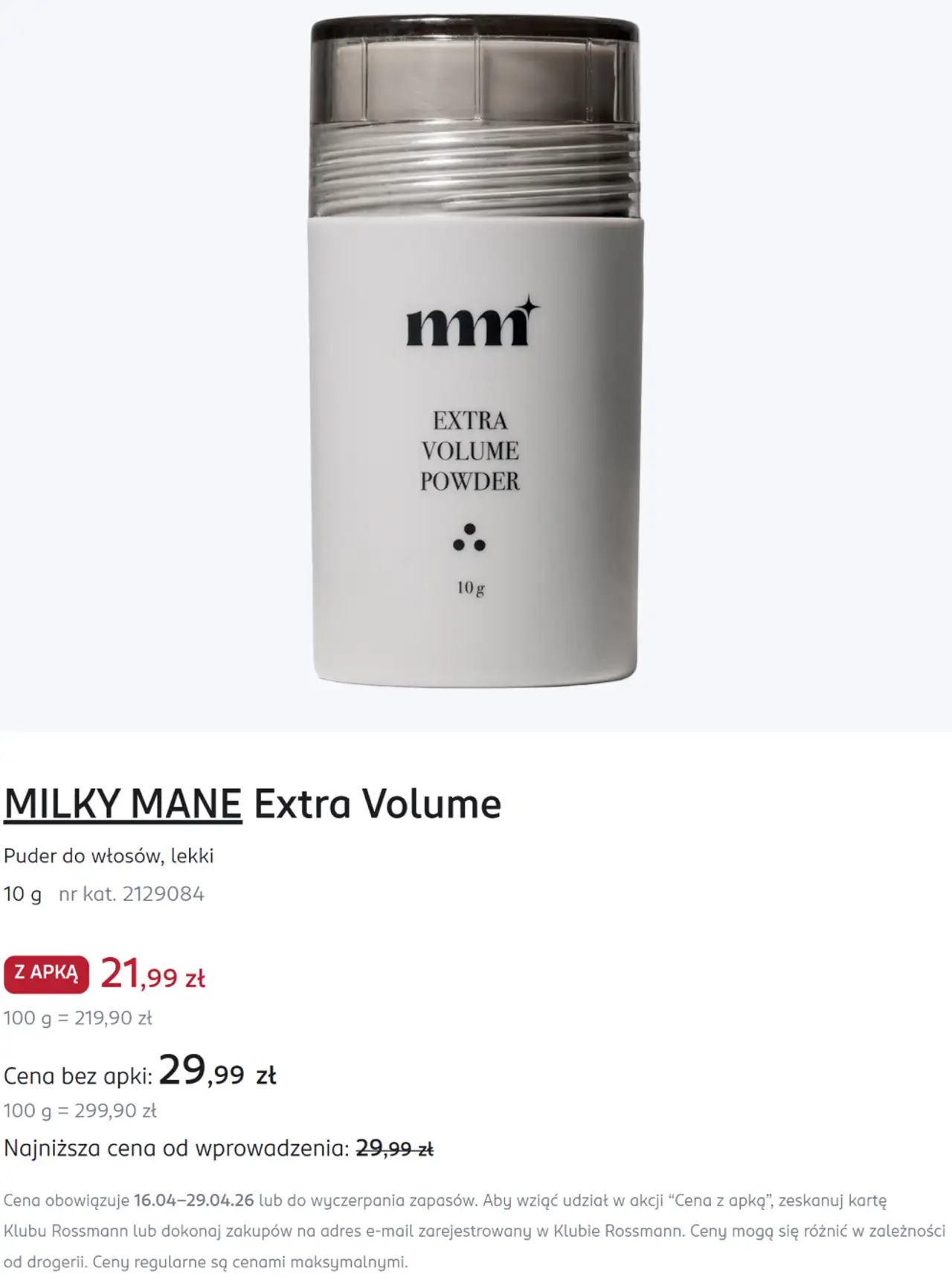 Puder do włosów, lekki MILKY MANE Extra Volume 10 g