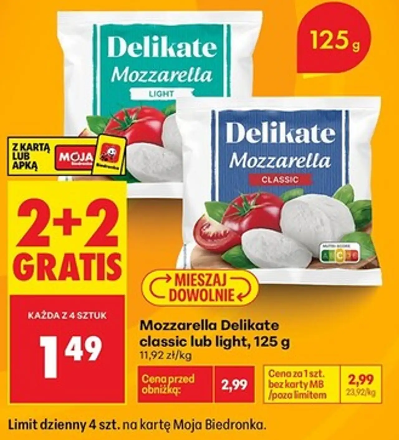 Mozzarella Delikate classic lub light