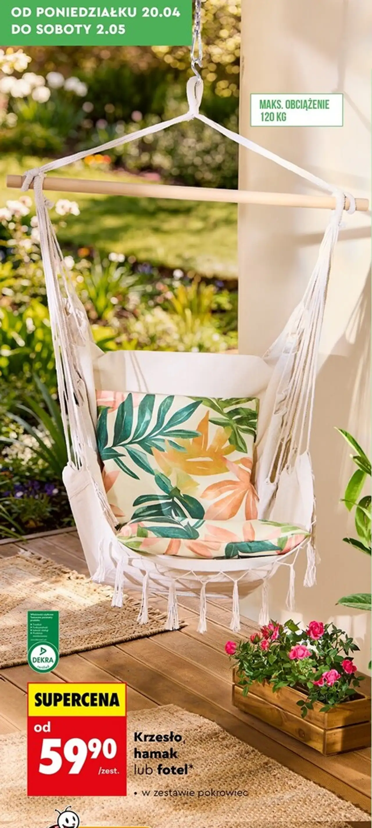 Krzesło brazylijskie o wym. 130 x 100 cm