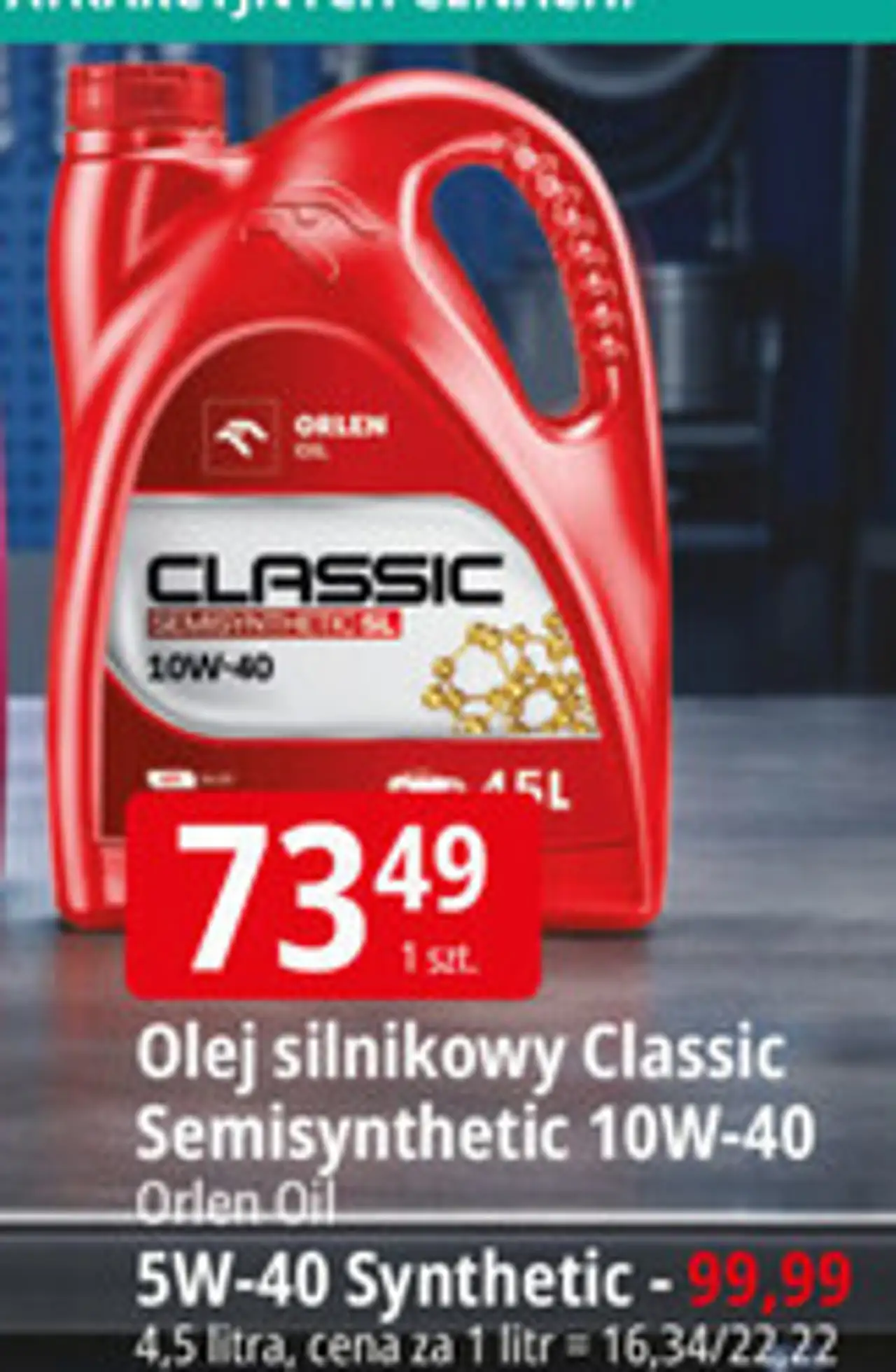 Olej silnikowy Classic Semisynthetic 10W-40 Orlen Oil