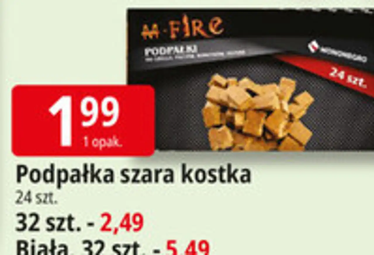 Podpałka szara kostka 24 szt.