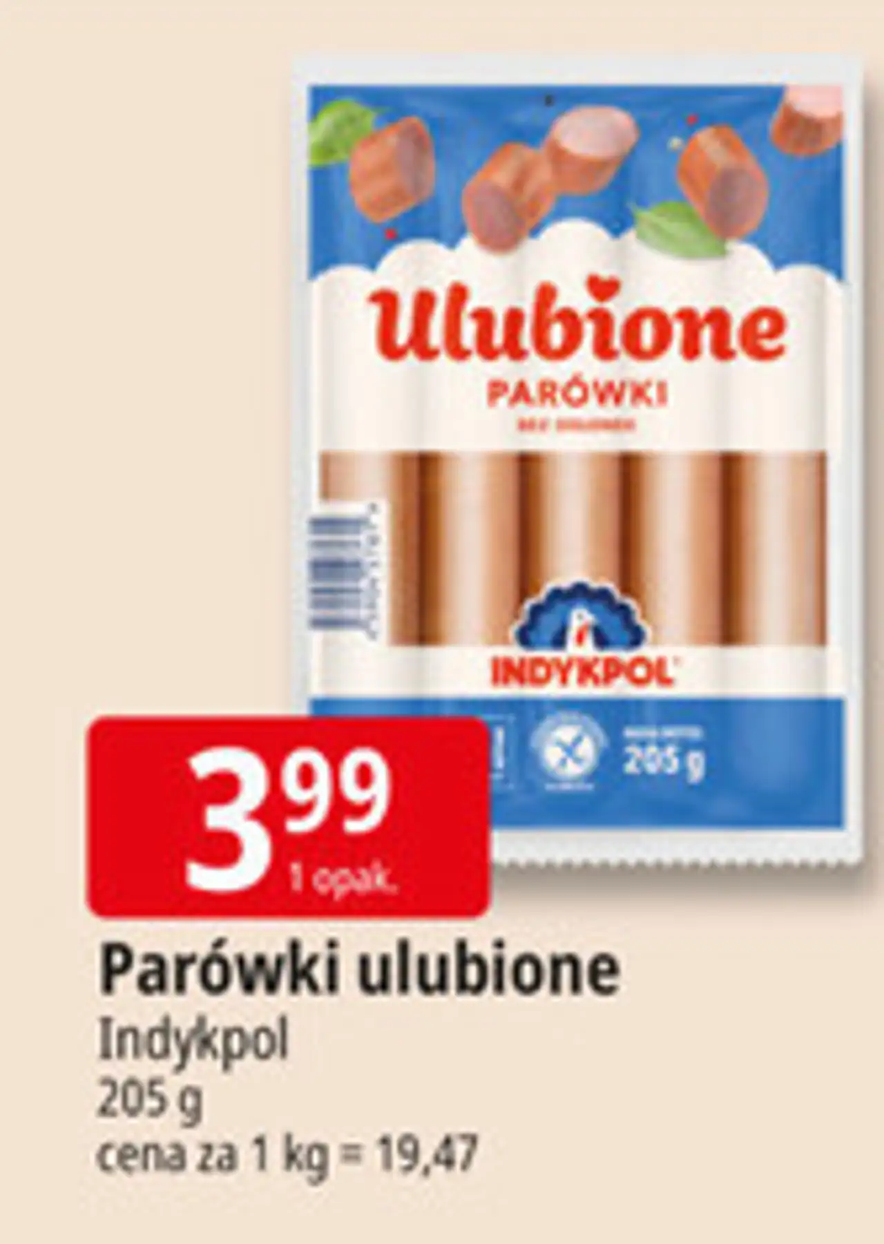 Parówki klasyczne Indykpol Ulubione