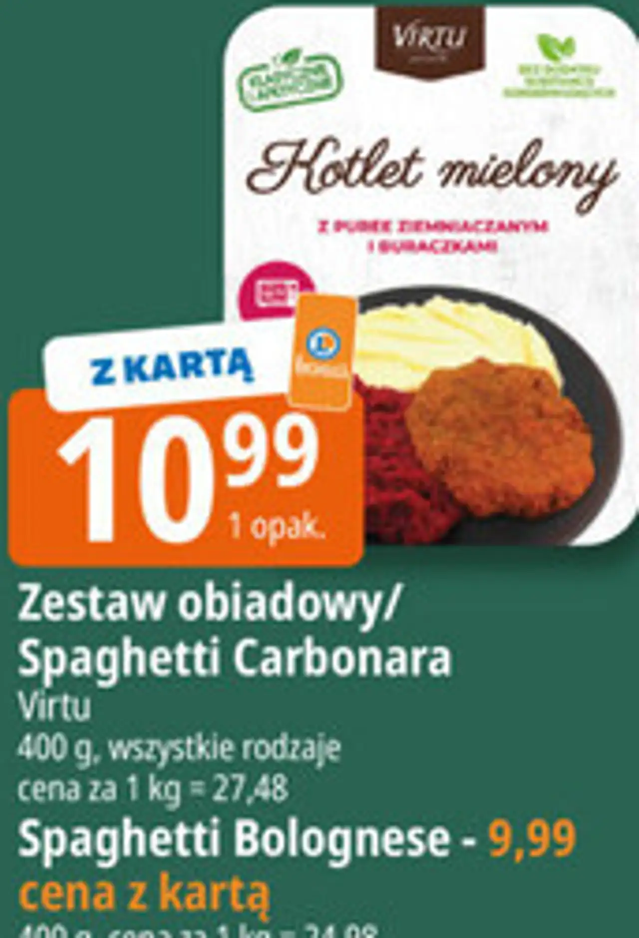 Zestaw obiadowy / Spaghetti Carbonara Virtu