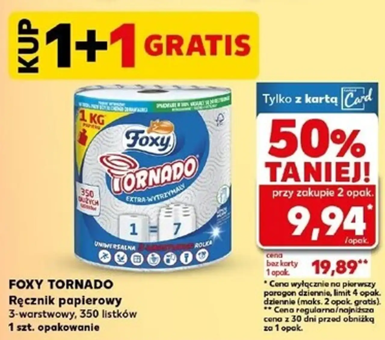 FOXY TORNADO Ręcznik papierowy 3-warstwowy, 350 listków 1 szt. opakowanie