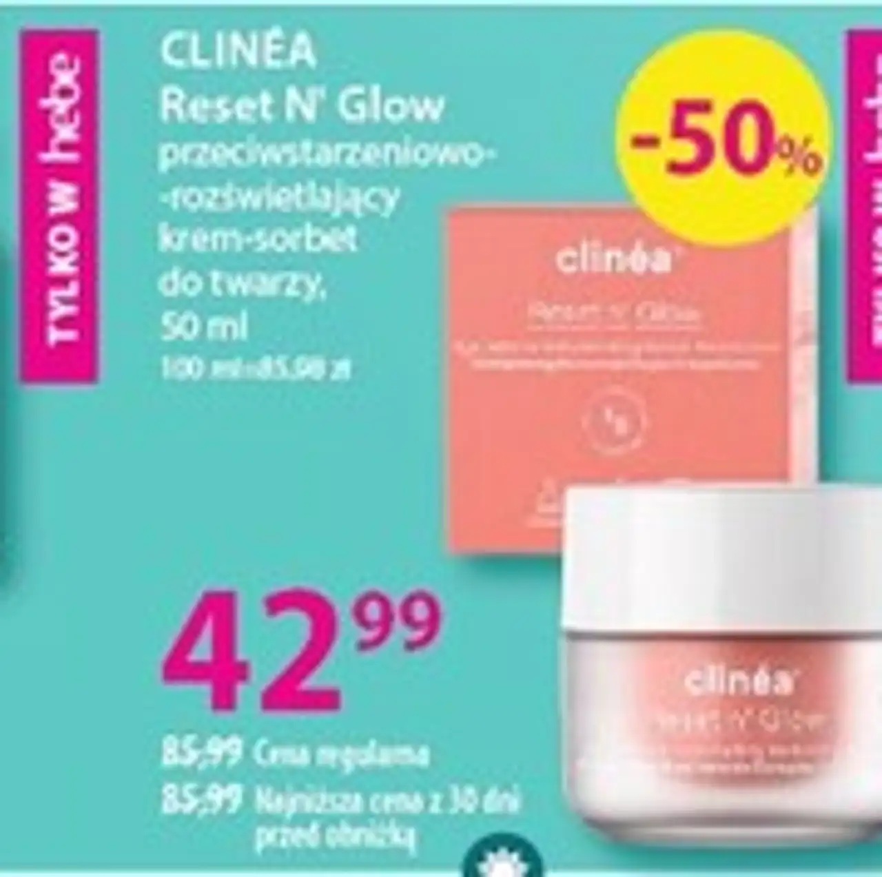 Reset N' Glow przeciwstarzeniowo- -rozświetlający krem-sorbet do twarzy, 50 ml