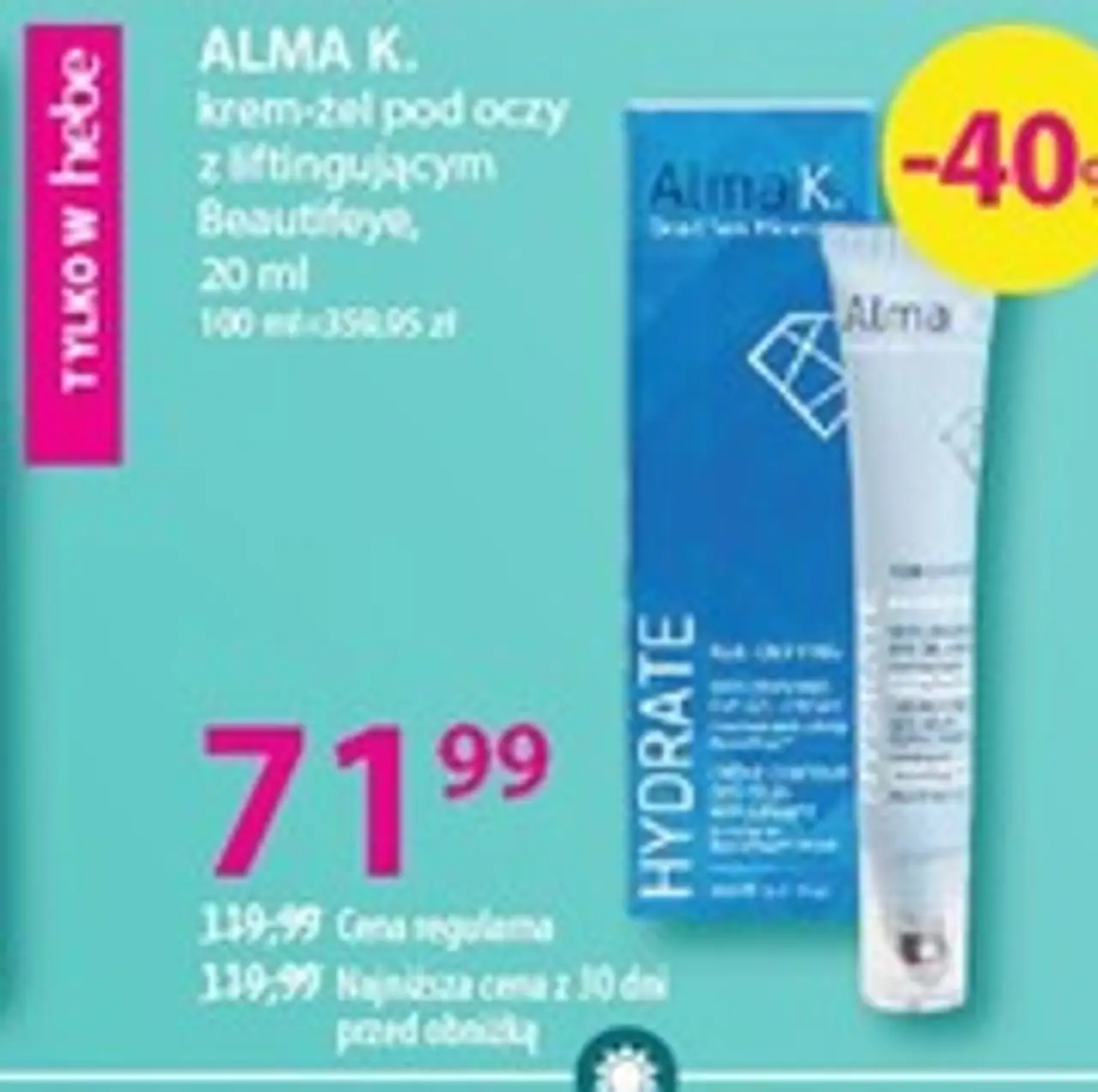 krem-żel pod oczy z liftingującym Beautifeye, 20 ml