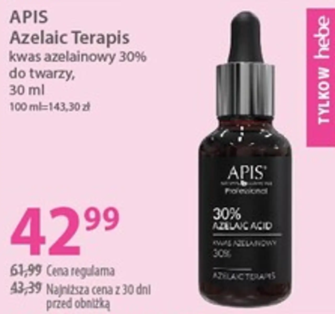 APIS Azelaic Terapis kwas azelainowy 30% do twarzy, 30 ml