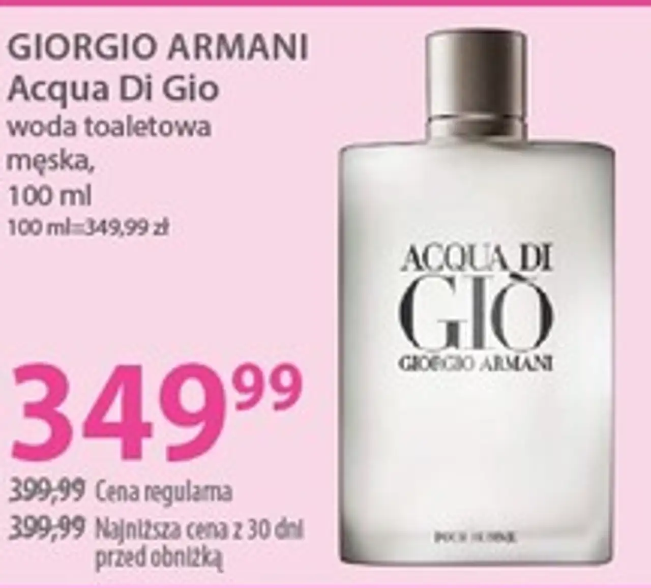 GIORGIO ARMANI Acqua Di Gio woda toaletowa męska, 100 ml