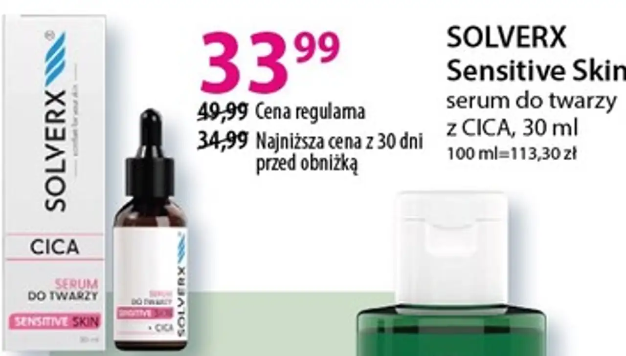 SOLVERX Sensitive Skin serum do twarzy z CICA, 30 ml