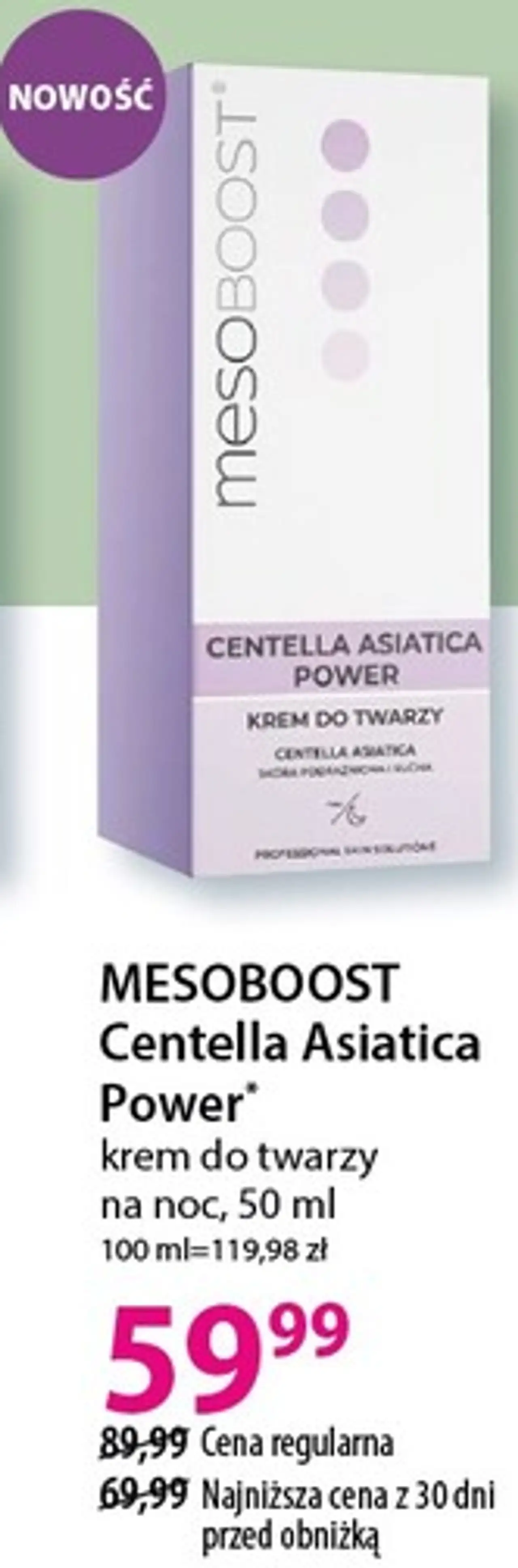 krem do twarzy na noc, 50 ml MESOBOOST Centella Asiatica Power*
