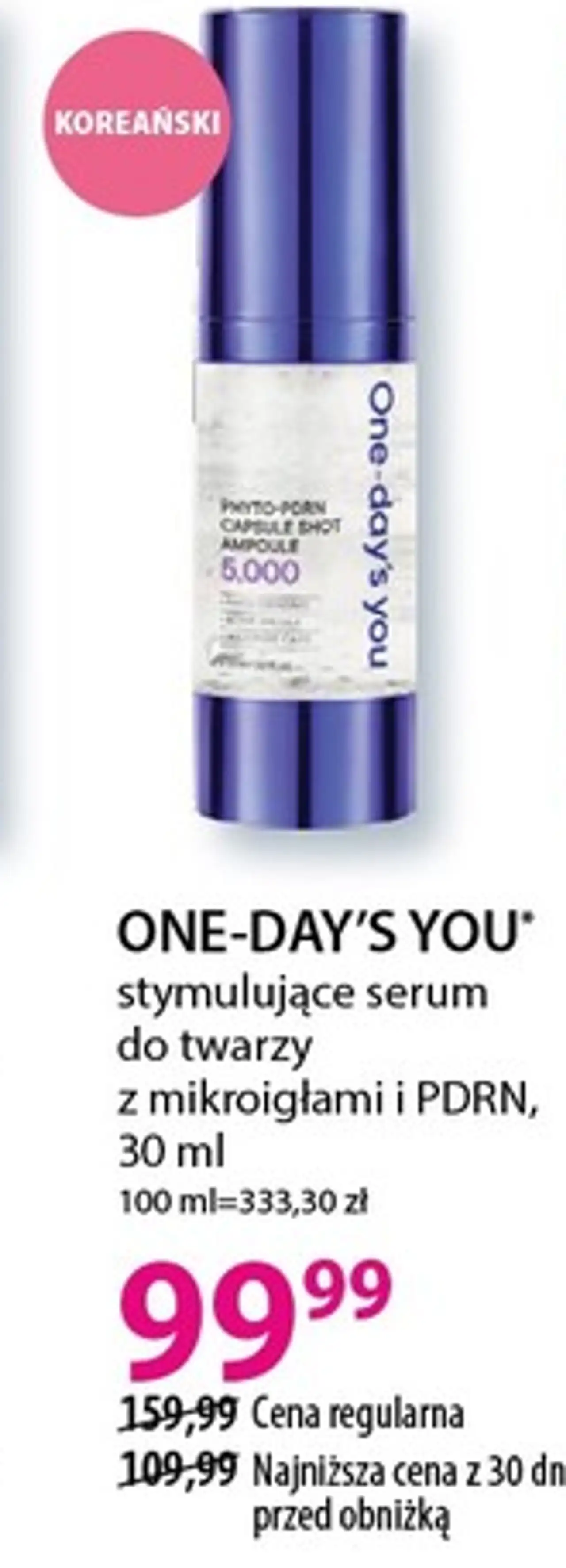 ONE-DAY'S YOU stymulujące serum do twarzy z mikroigłami i PDRN, 30 ml