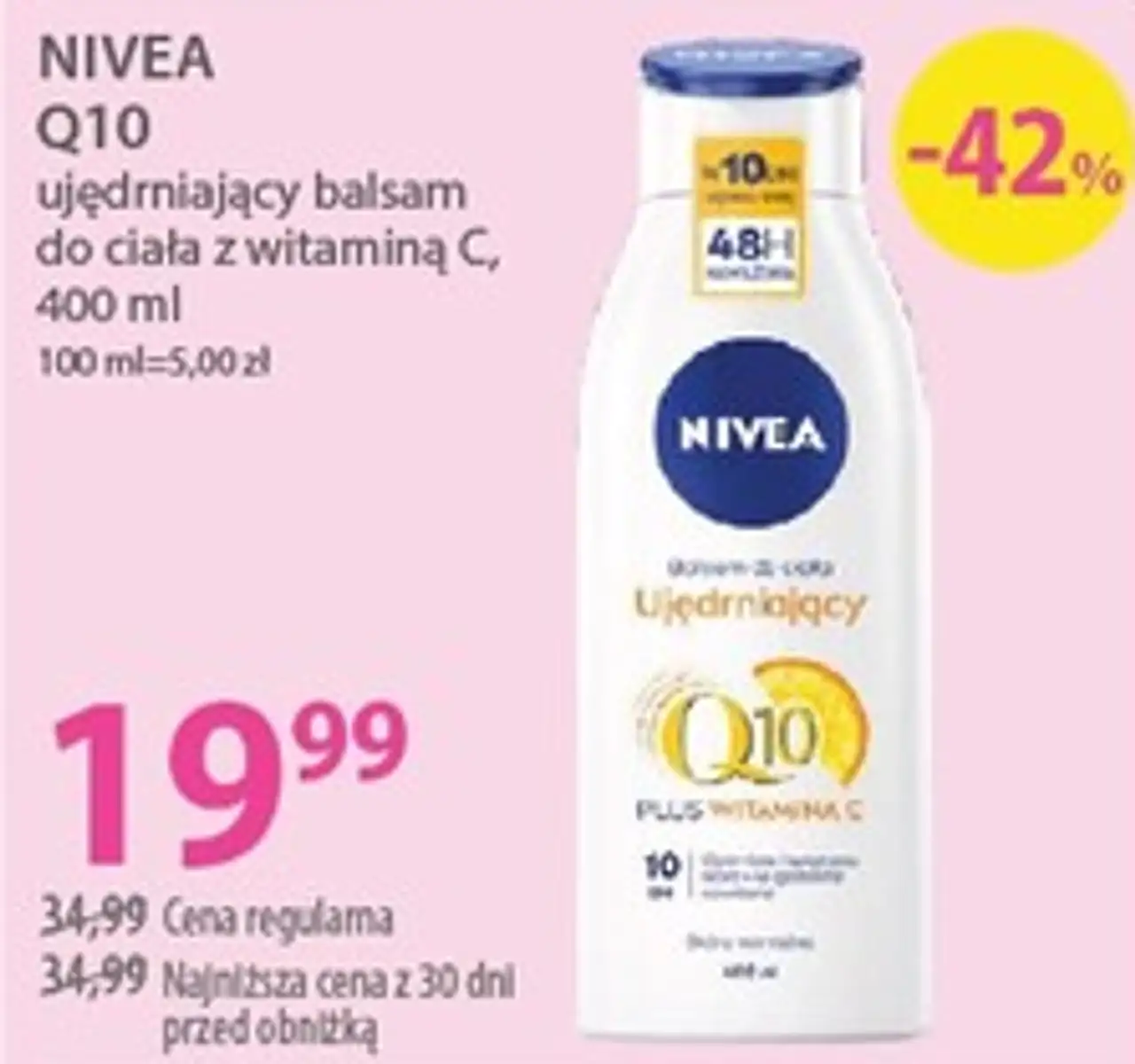 NIVEA Q10 ujędrniający balsam do ciała z witaminą C, 400 ml