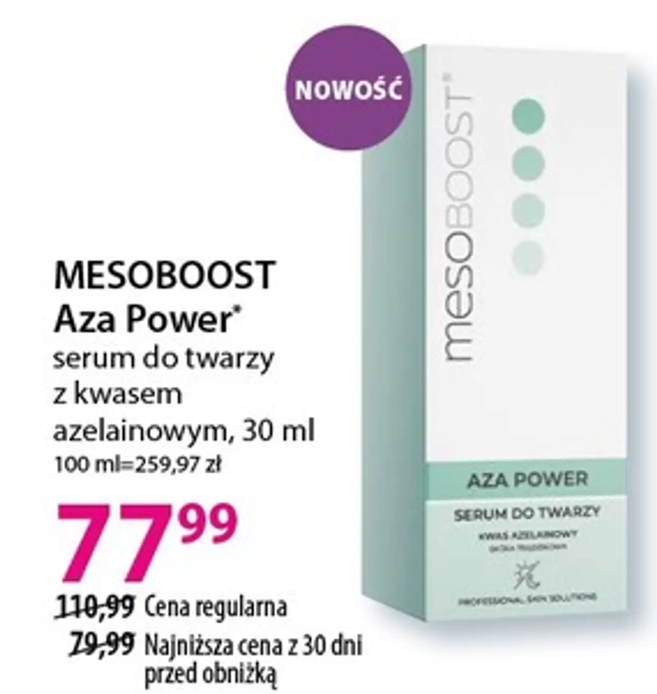 MESOBOOST Aza Power* serum do twarzy z kwasem azelainowym, 30 ml