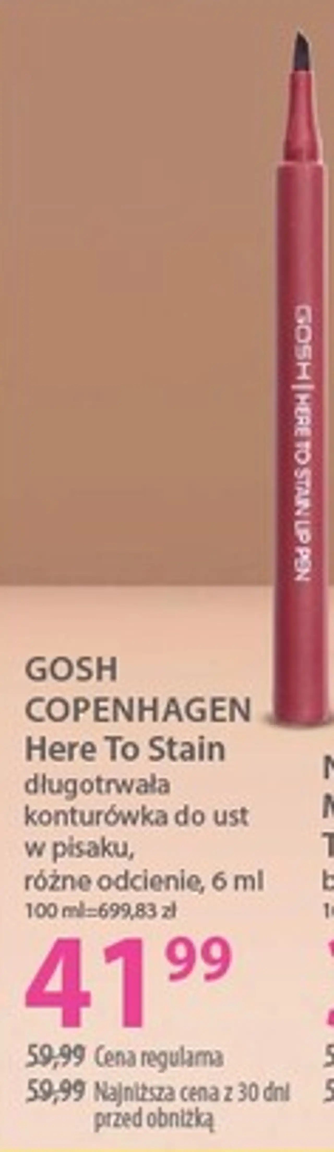 GOSH COPENHAGEN Here To Stain długotrwała konturówka do ust w pisaku, różne odcienie, 6 ml