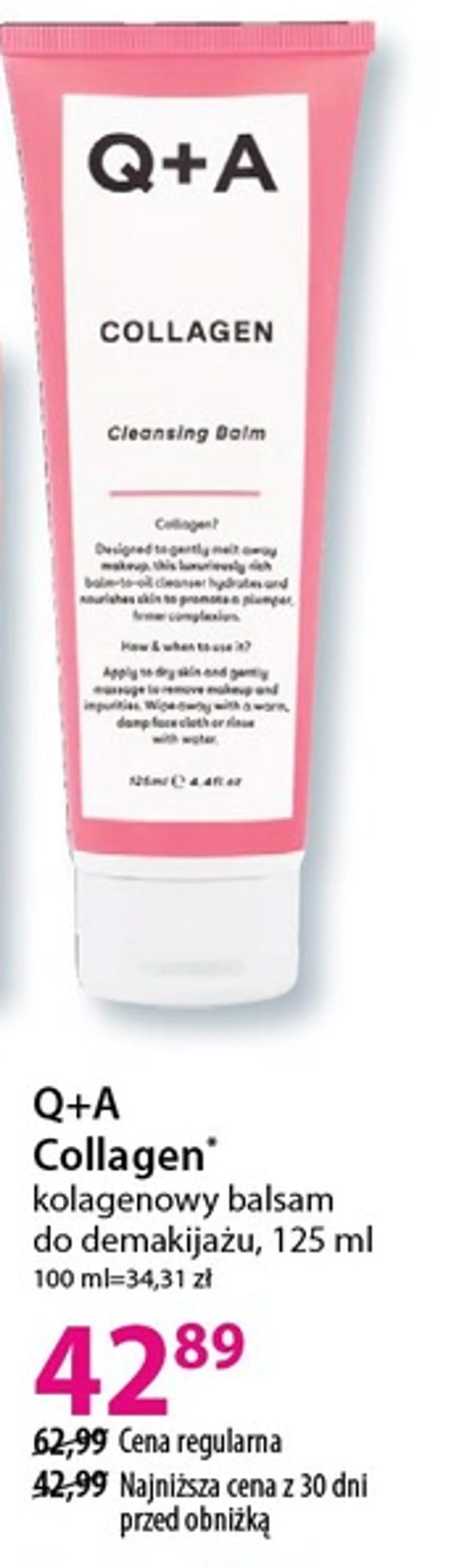 Q+A Collagen kolagenowy balsam do demakijażu, 125 ml