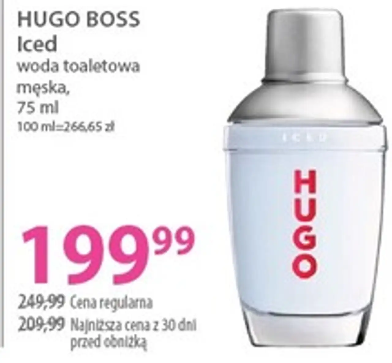 HUGO BOSS Iced woda toaletowa męska, 75 ml