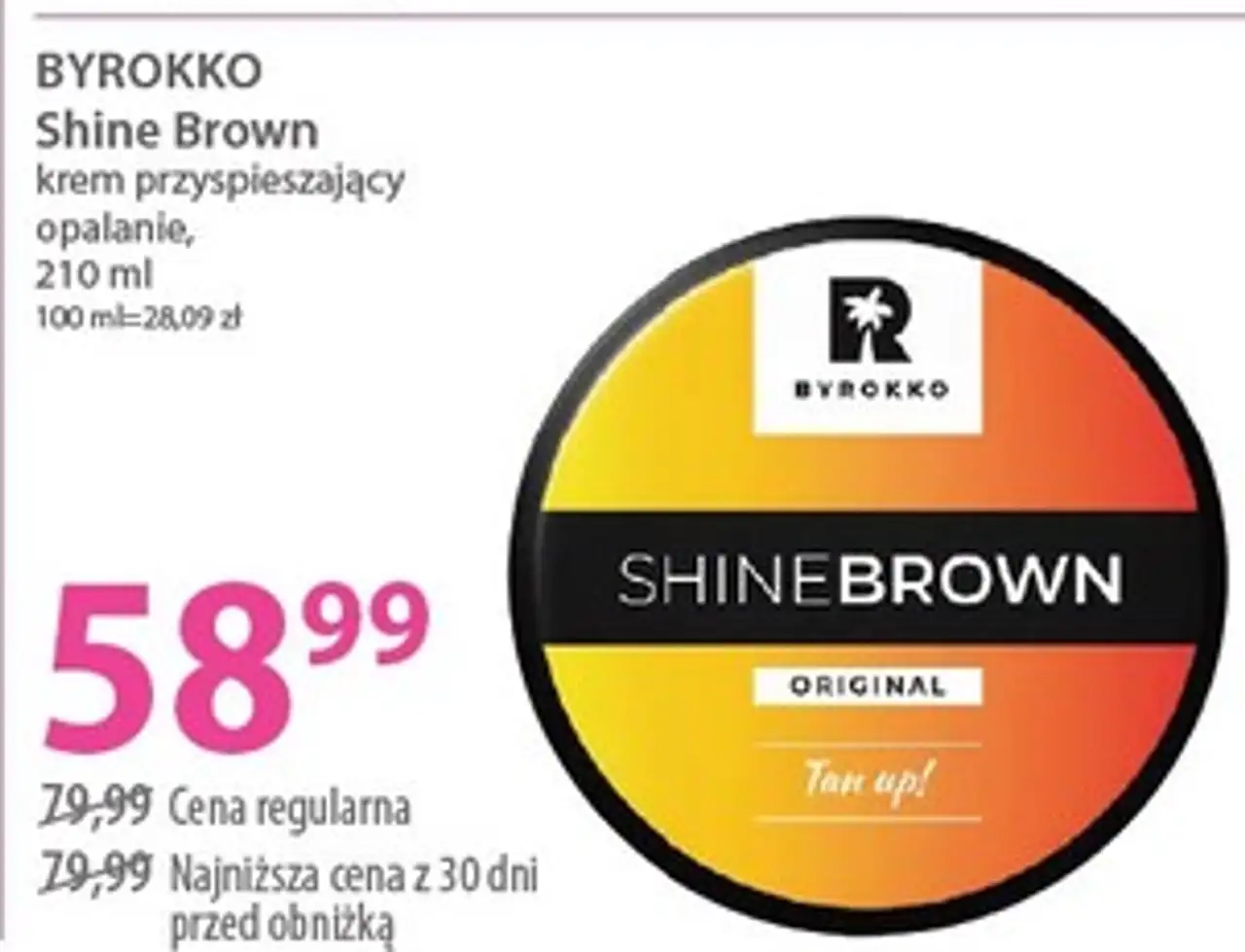 BYROKKO Shine Brown krem przyspieszający opalanie, 210 ml