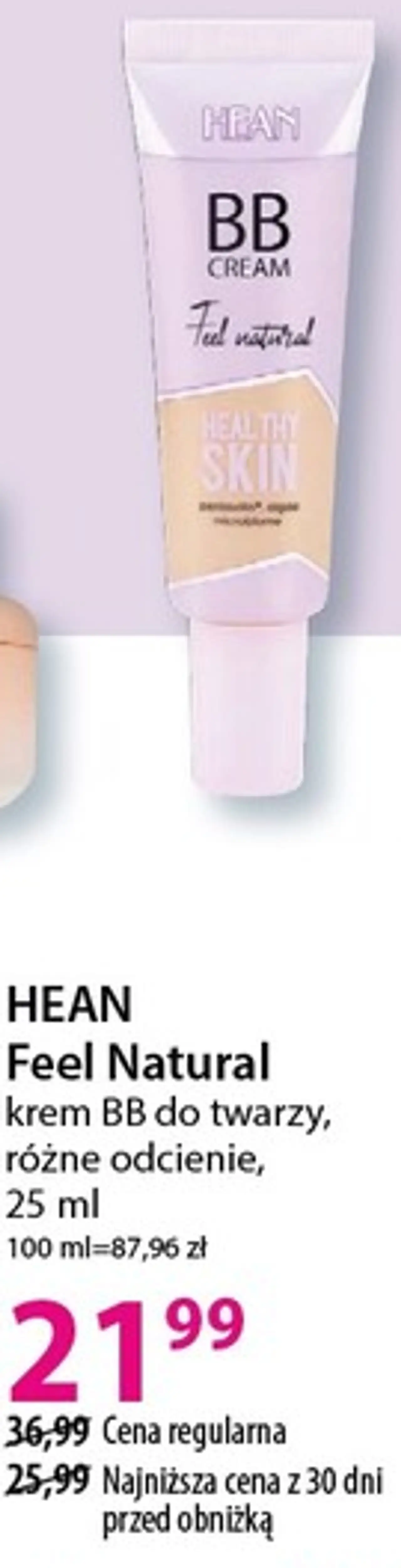 HEAN Feel Natural krem BB do twarzy, różne odcienie, 25 ml