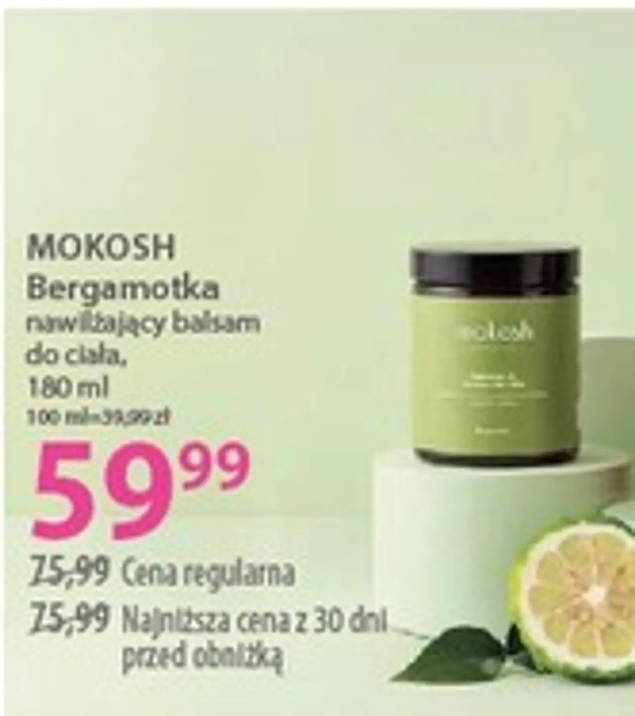 MOKOSH Bergamotka nawilżający balsam do ciała, 180 ml