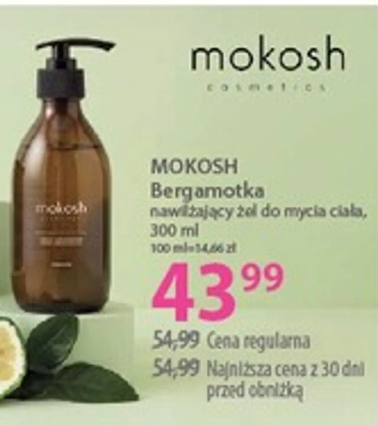 MOKOSH Bergamotka nawilżający żel do mycia ciała, 300 ml