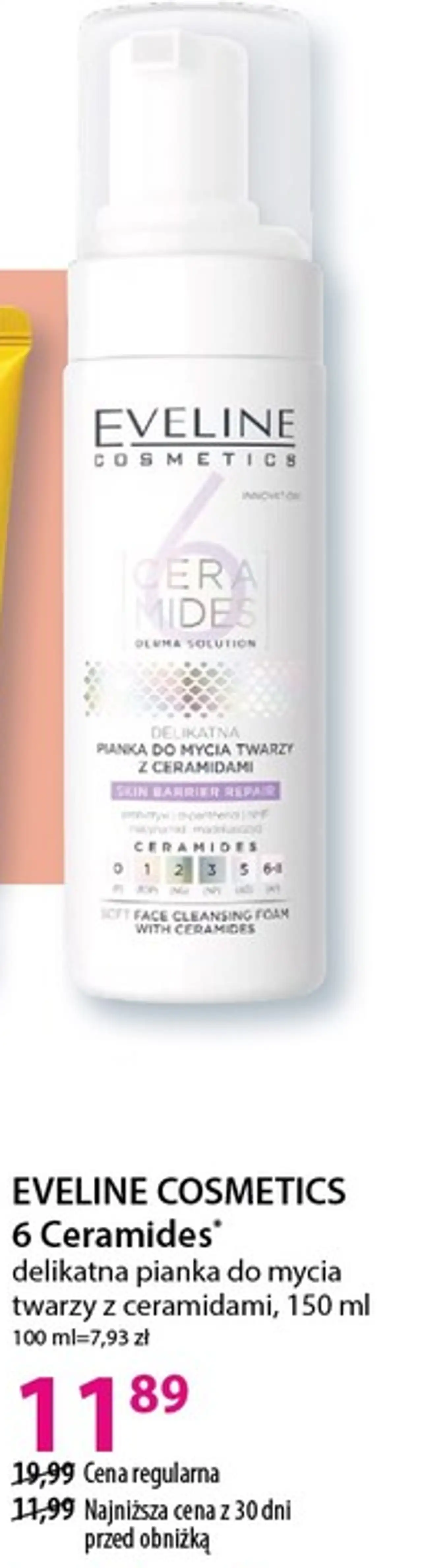 EVELINE COSMETICS 6 Ceramides* delikatna pianka do mycia twarzy z ceramidami, 150 ml