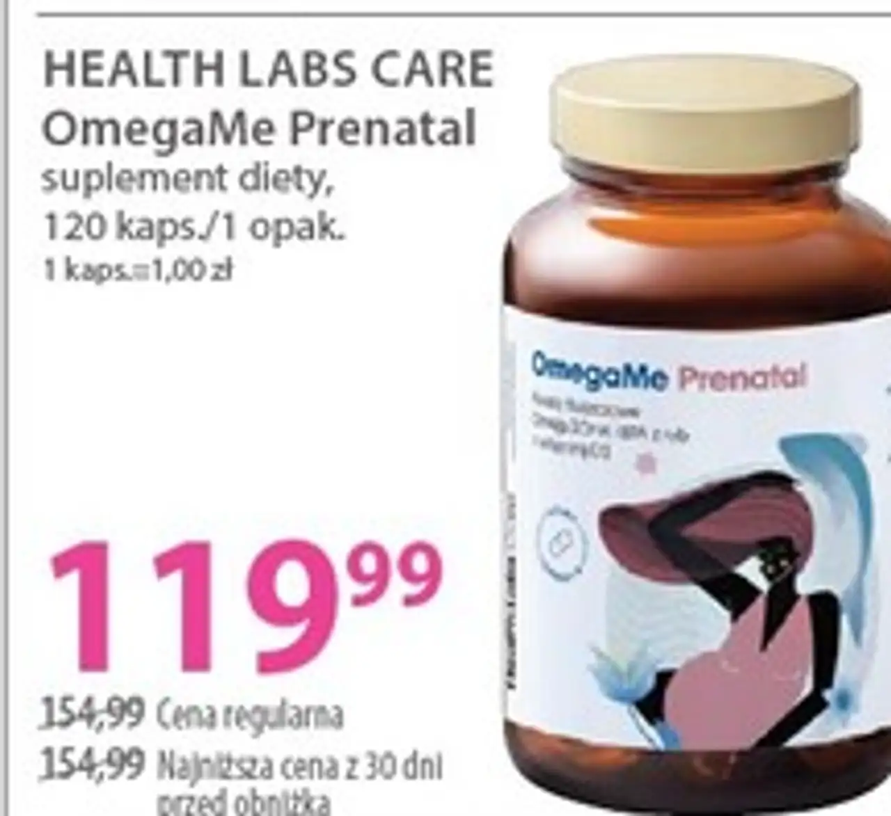 HEALTH LABS CARE OmegaMe Prenatal suplement diety, 120 kaps./1 opak.