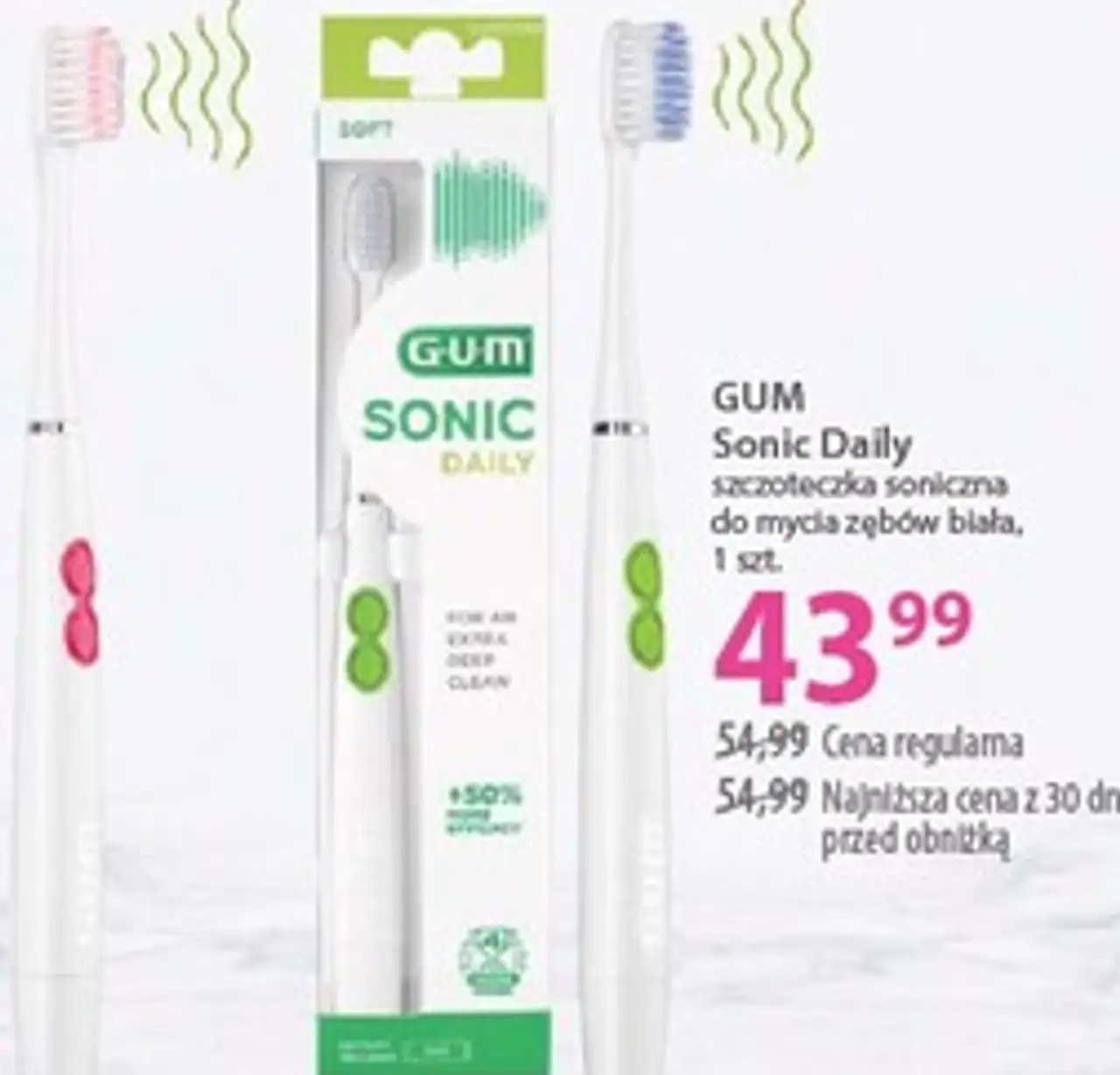 GUM Sonic Daily szczoteczka soniczna do mycia zębów biała