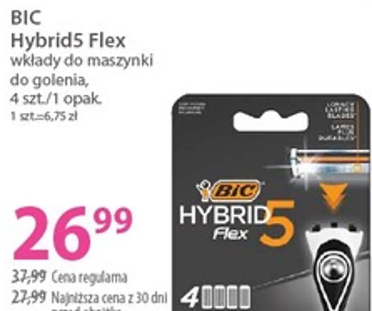 BIC Hybrid5 Flex wkłady do maszynki do golenia, 4 szt./1 opak.