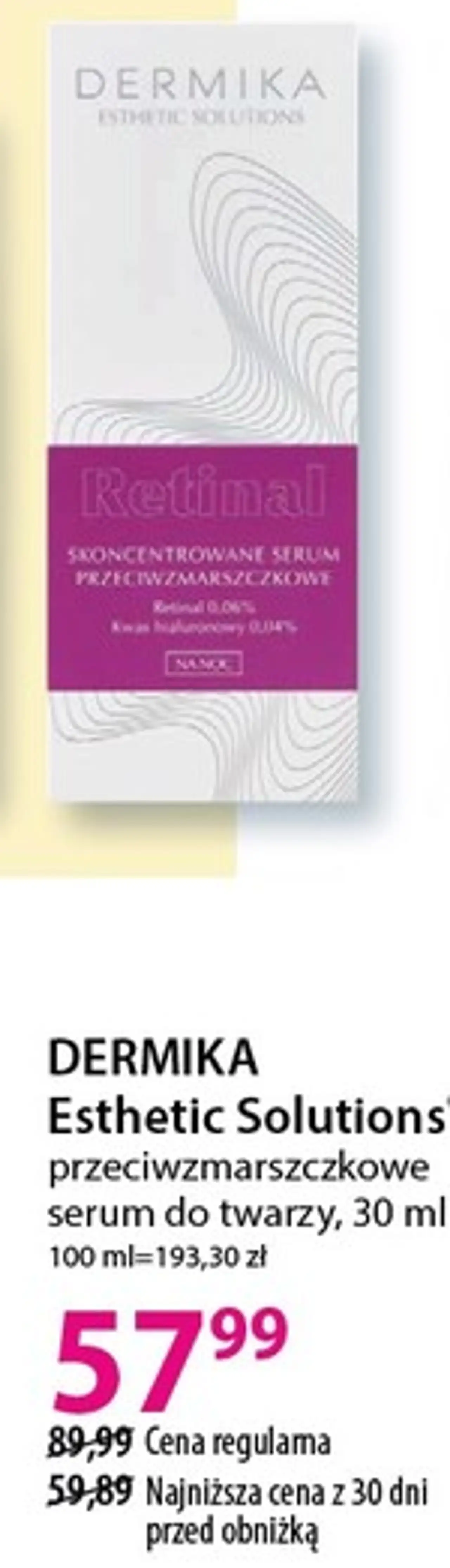 DERMIKA Esthetic Solutions przeciwzmarszczkowe serum do twarzy, 30 ml