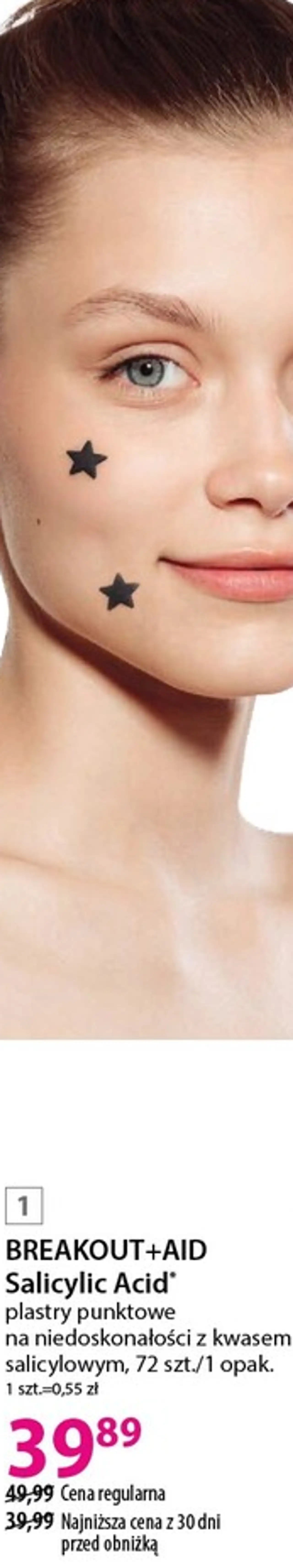 BREAKOUT+AID Salicylic Acid* plastry punktowe na niedoskonałości z kwasem salicylowym, 72 szt./1 opak.