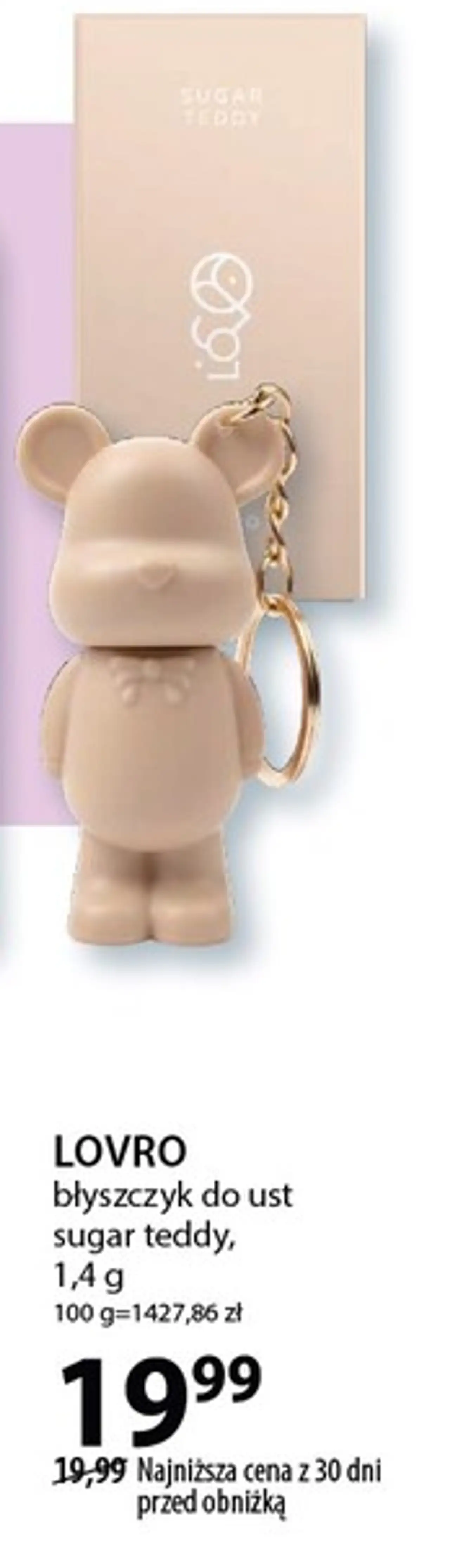 LOVRO błyszczyk do ust sugar teddy, 1,4 g