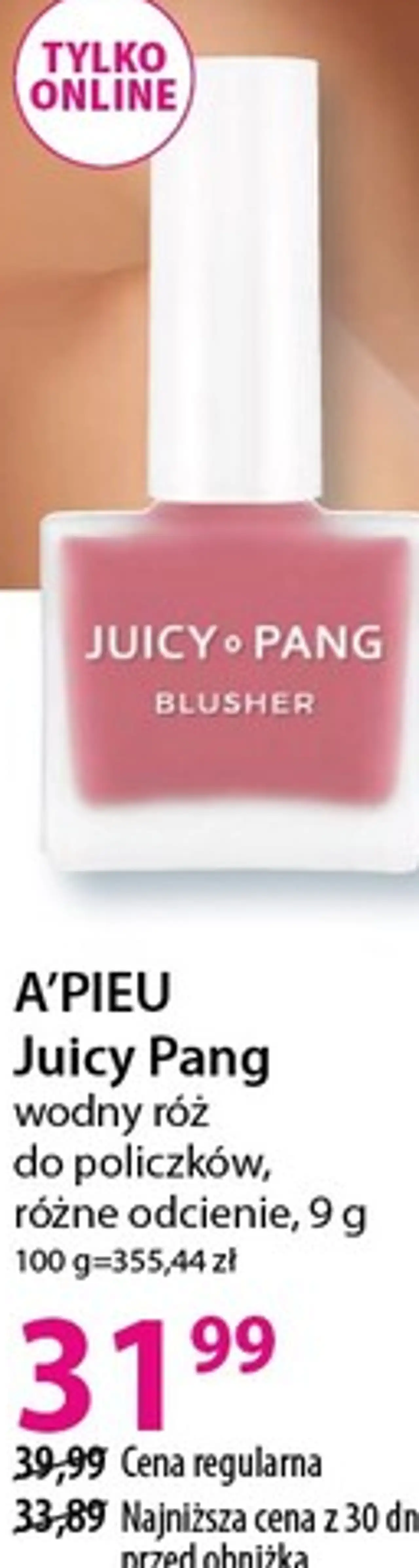 A'PIEU Juicy Pang wodny róż do policzków, różne odcienie, 9 g