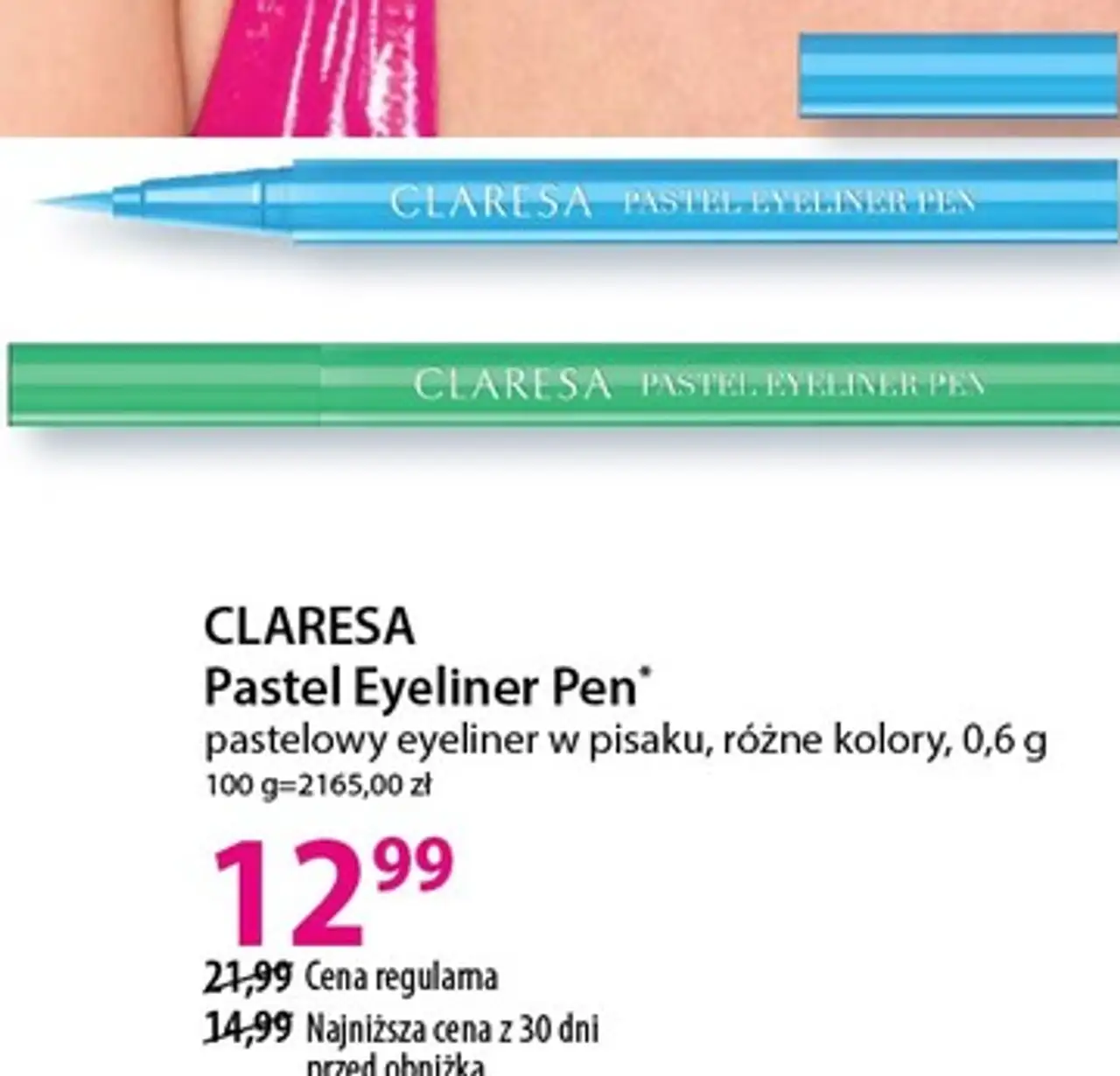 CLARESA Pastel Eyeliner Pen* pastelowy eyeliner w pisaku, różne kolory, 0,6 g