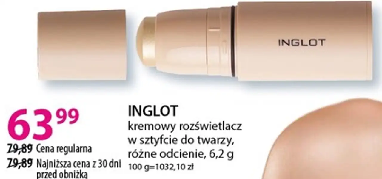 INGLOT kremowy rozświetlacz w sztyfcie do twarzy, różne odcienie, 6,2 g