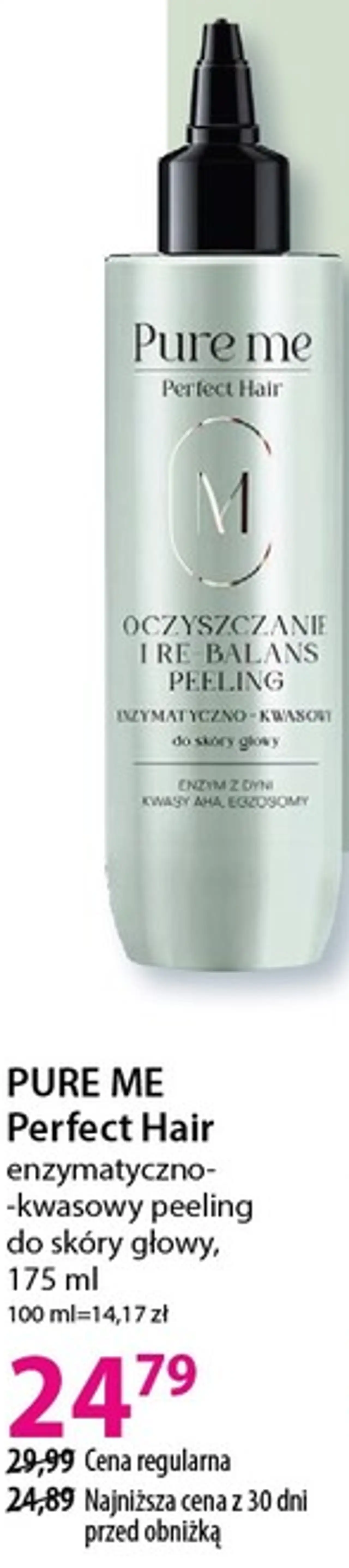 PURE ME Perfect Hair enzymatyczno-kwasowy peeling do skóry głowy, 175 ml