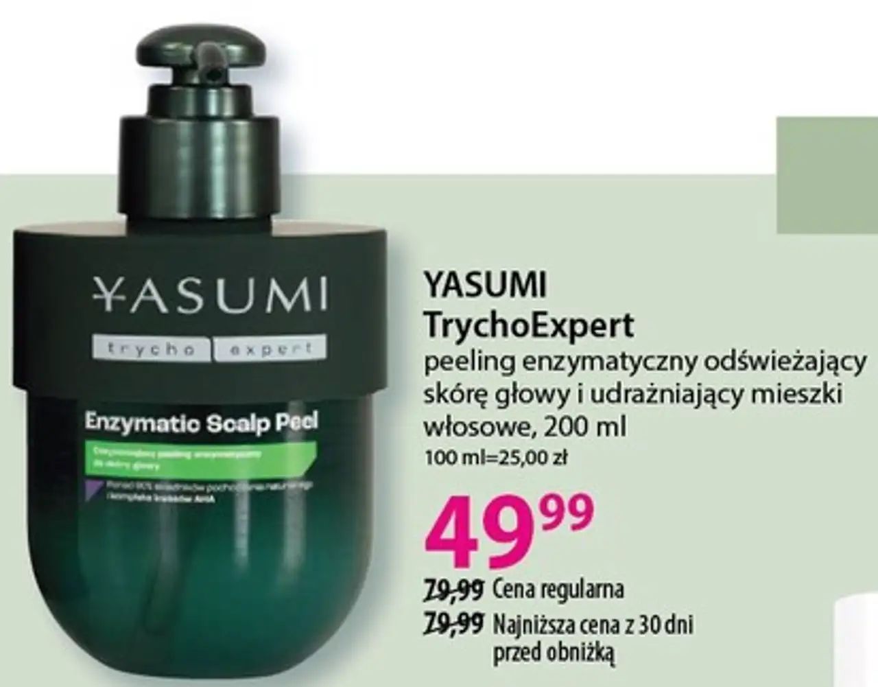 YASUMI TrychoExpert peeling enzymatyczny odświeżający skórę głowy i udrażniający mieszki włosowe, 200 ml