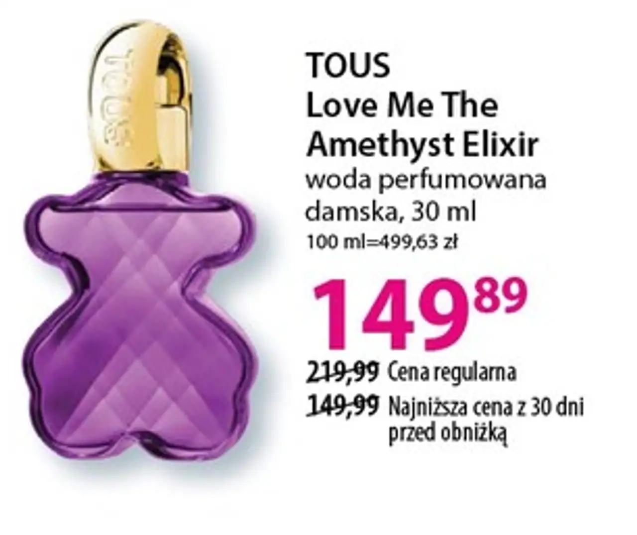TOUS Love Me The Amethyst Elixir woda perfumowana damska, 30 ml