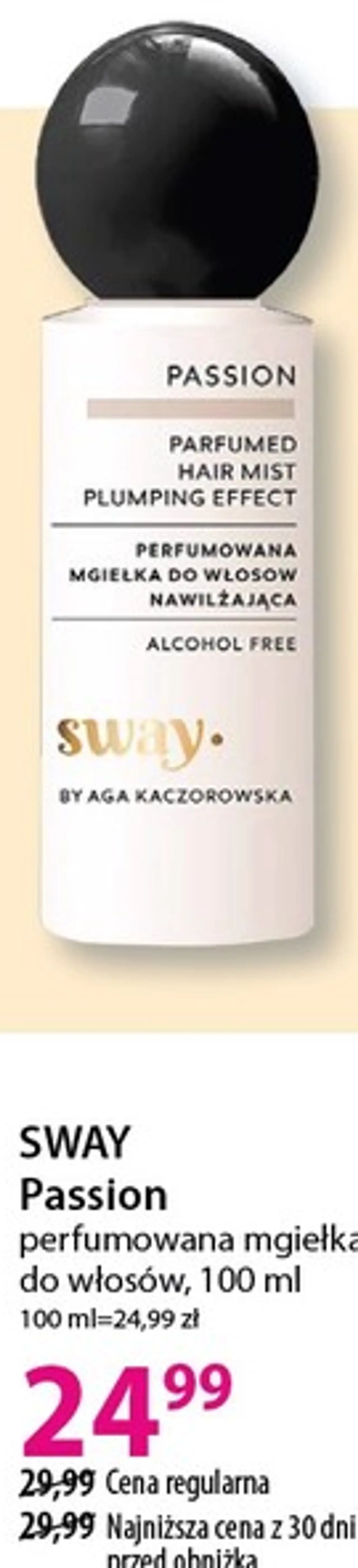 SWAY Passion perfumowana mgiełka do włosów, 100 ml