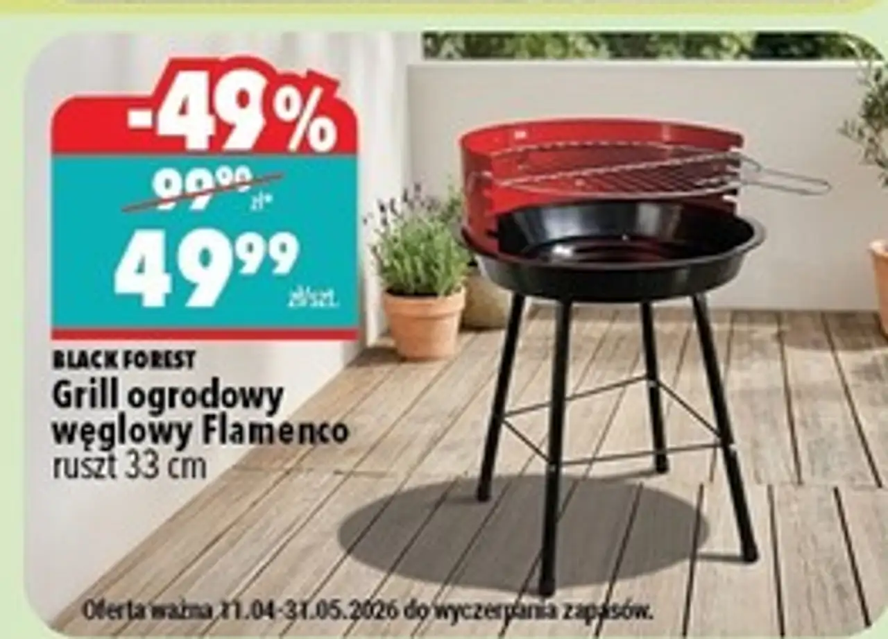 Grill ogrodowy węglowy Flamenco ruszt 33 cm BLACK FOREST