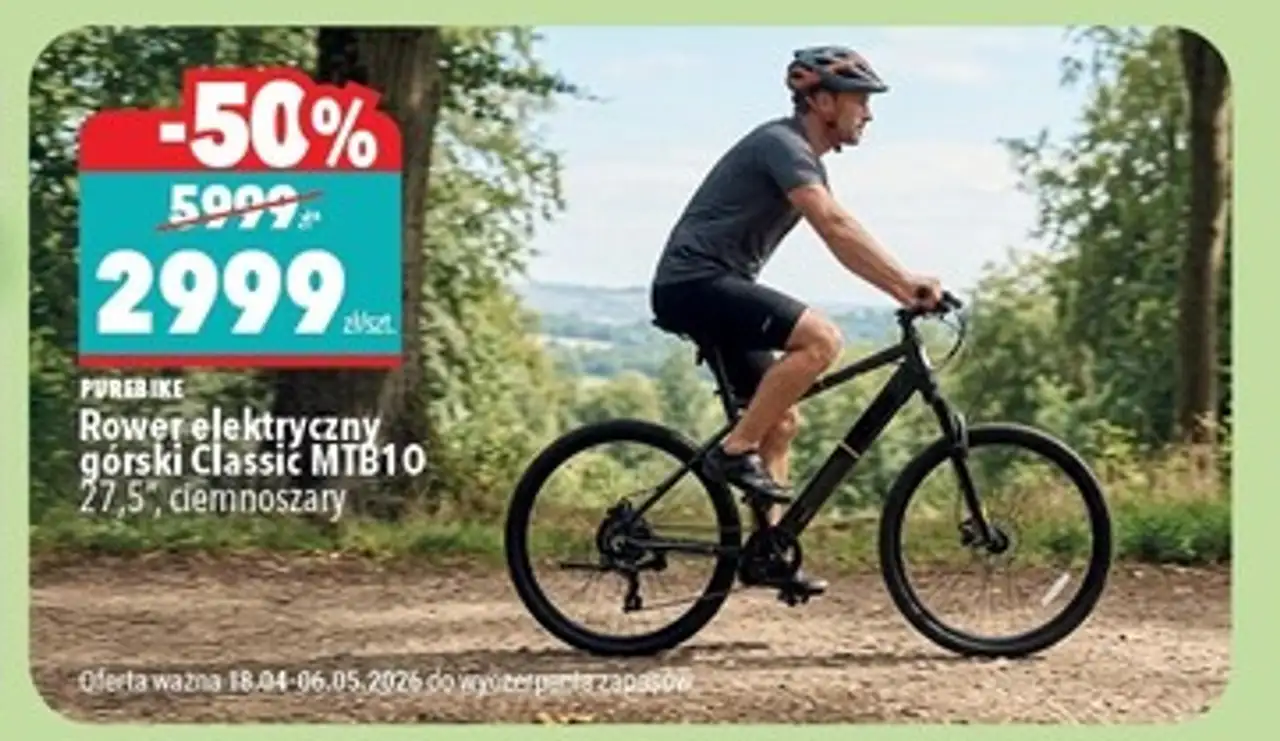 Rower elektryczny górski Classic MTB10 27,5", ciemnoszary