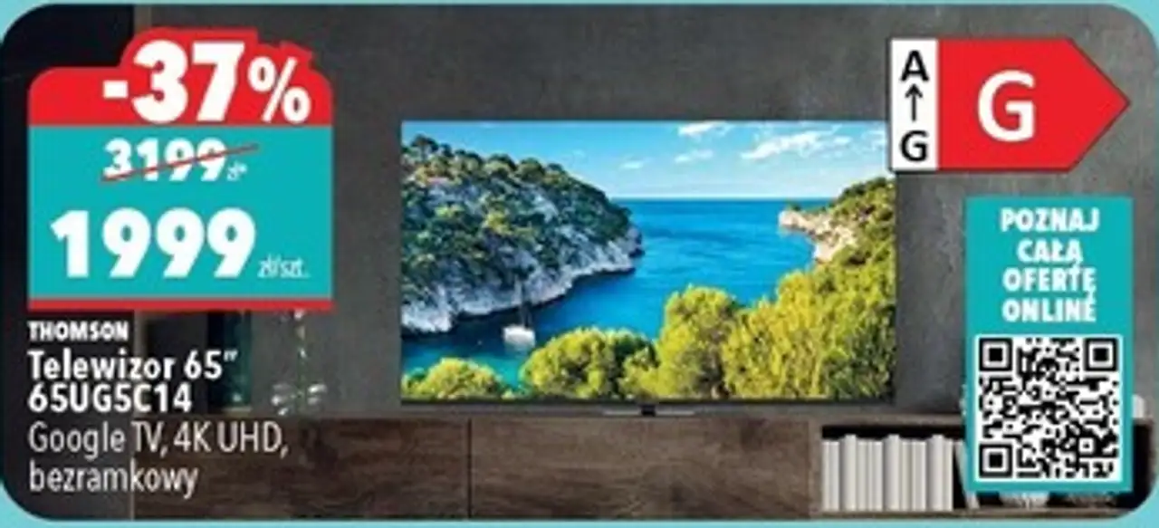 Telewizor 65" 65UG5C14 Google TV, 4K UHD, bezramkowy THOMSON