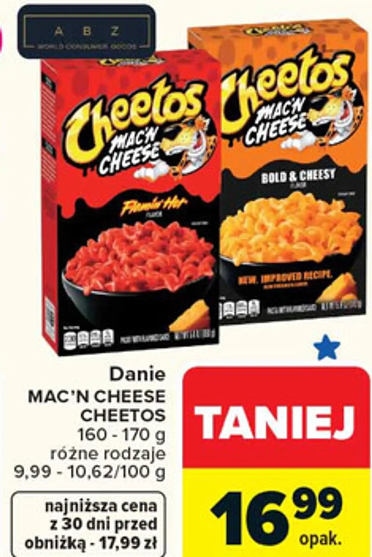 Danie MAC'N CHEESE CHEETOS 160 - 170 g różne rodzaje