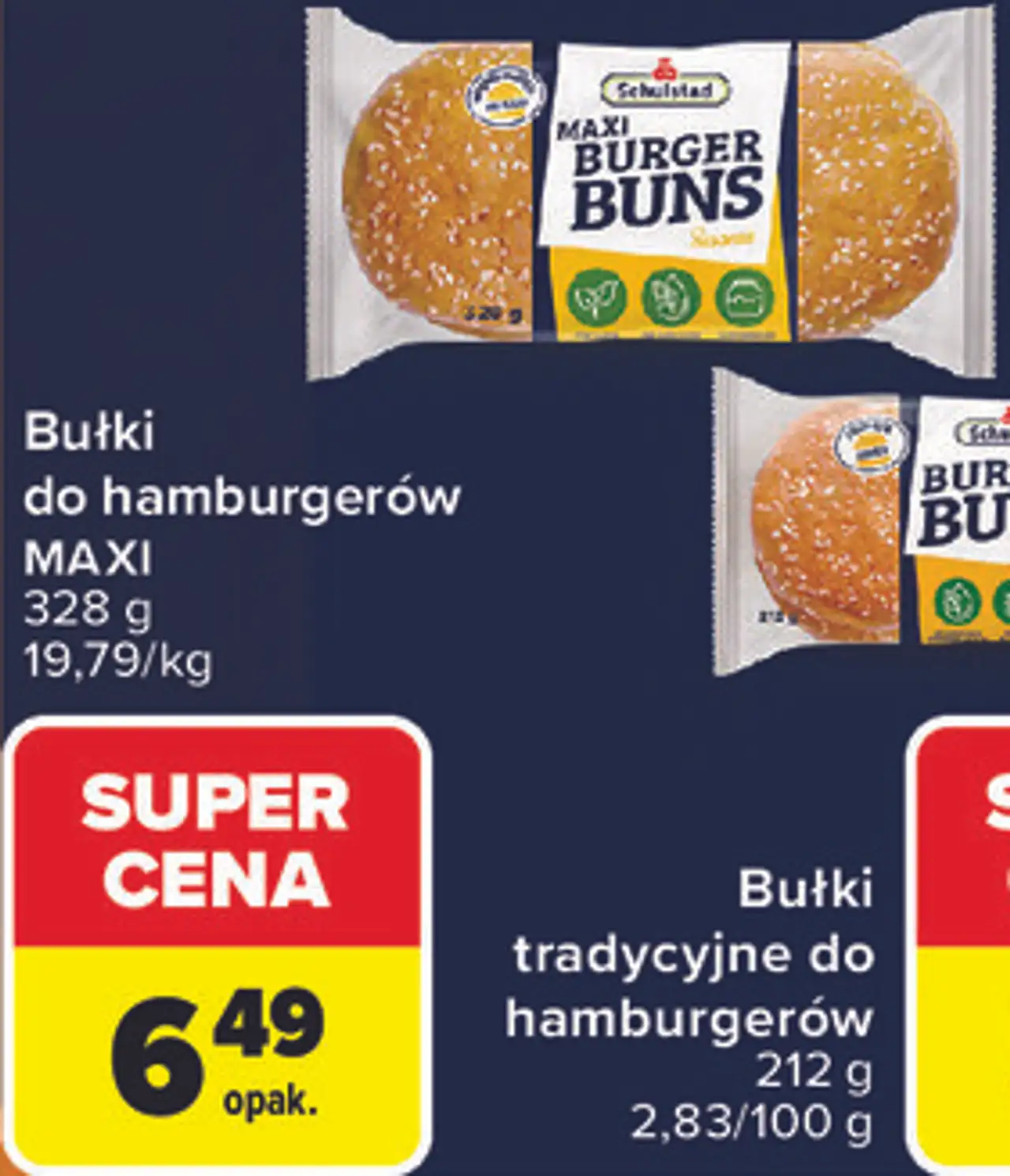 Bułki do hamburgerów MAXI Schulstad 328 g