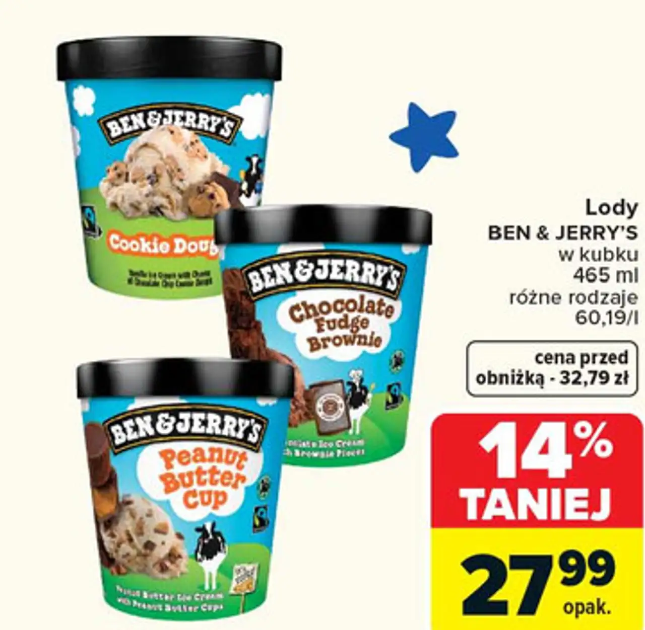 Lody BEN & JERRY'S w kubku