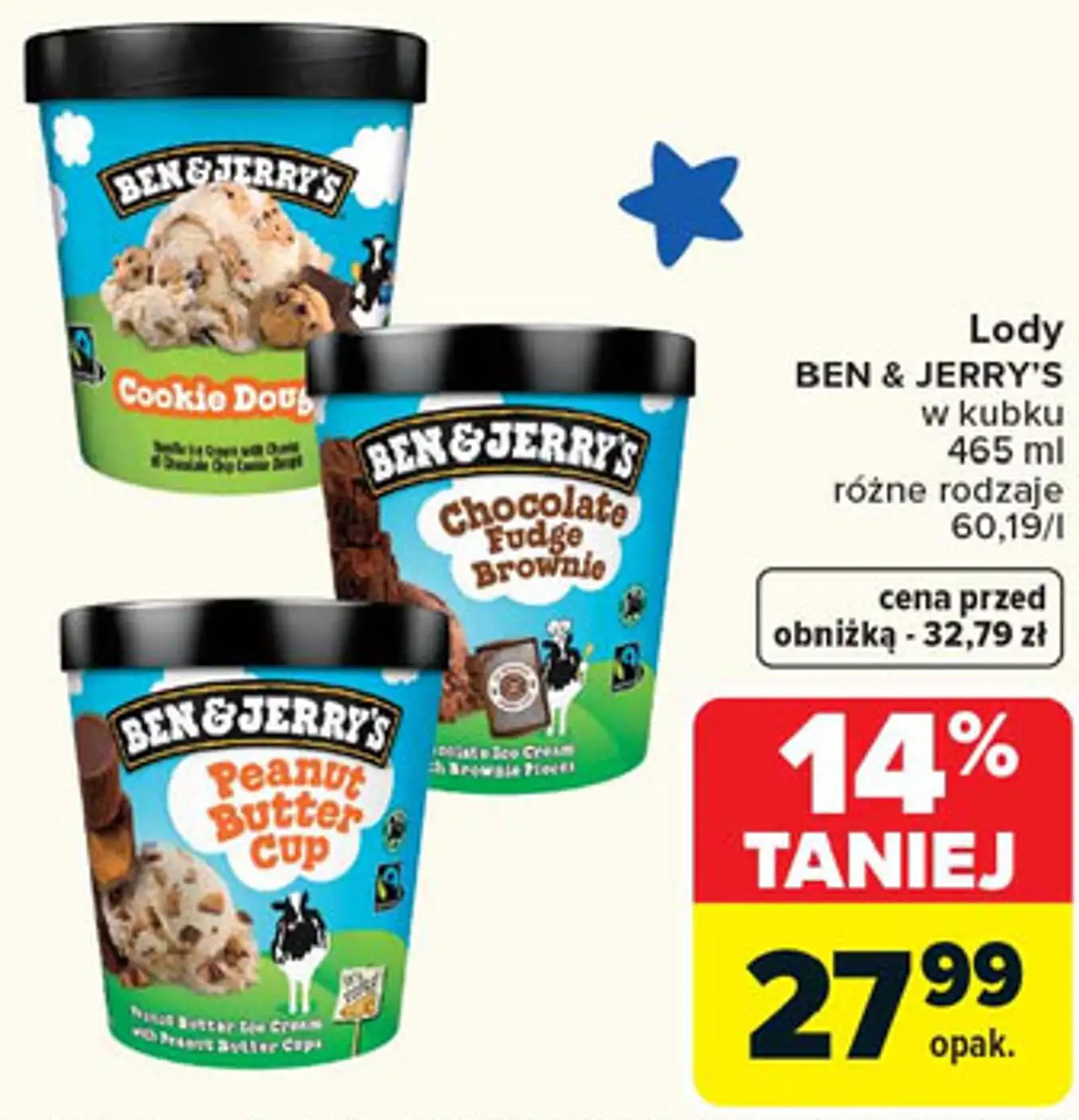 Lody BEN & JERRY'S w kubku