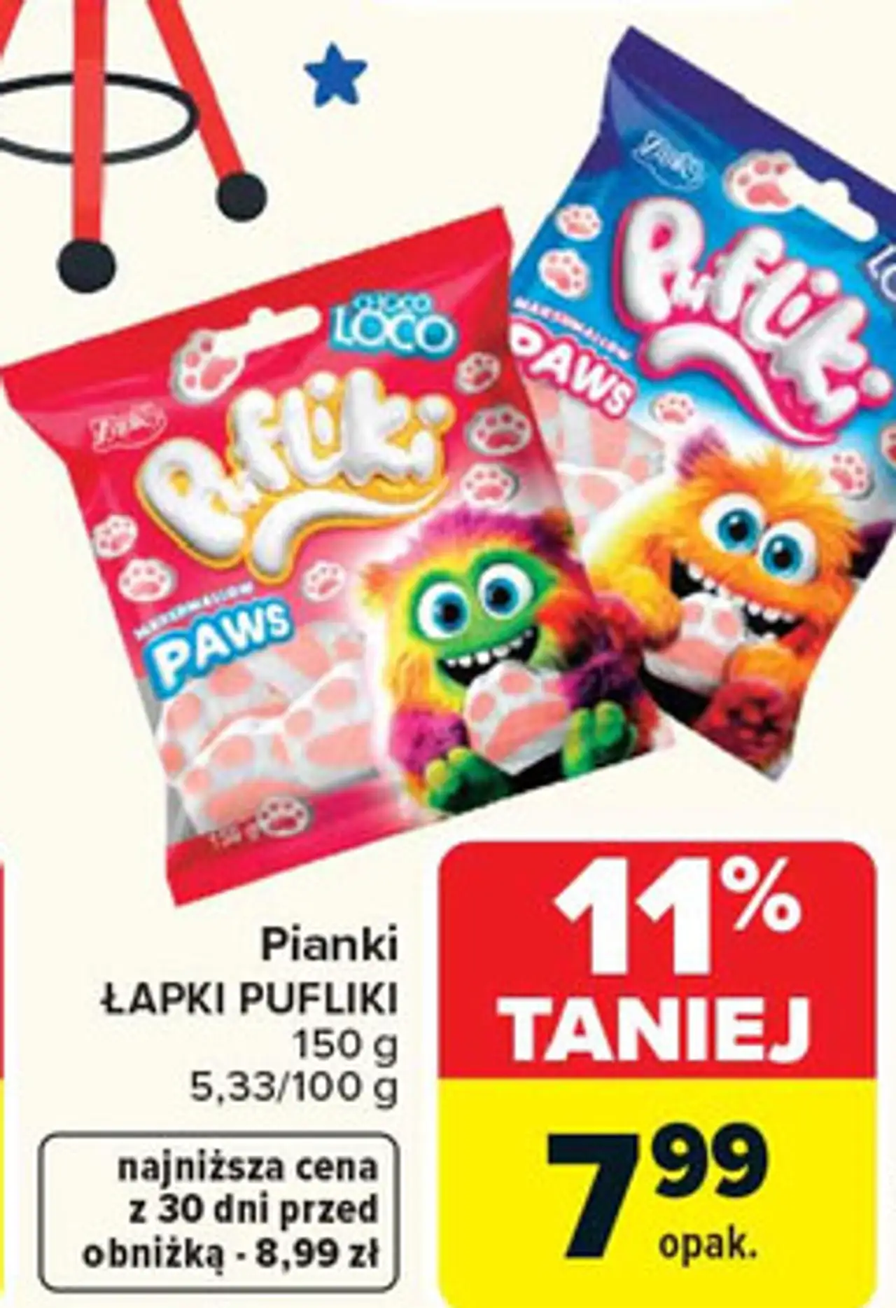 Pianki ŁAPKI PUFLIKI 150 g
