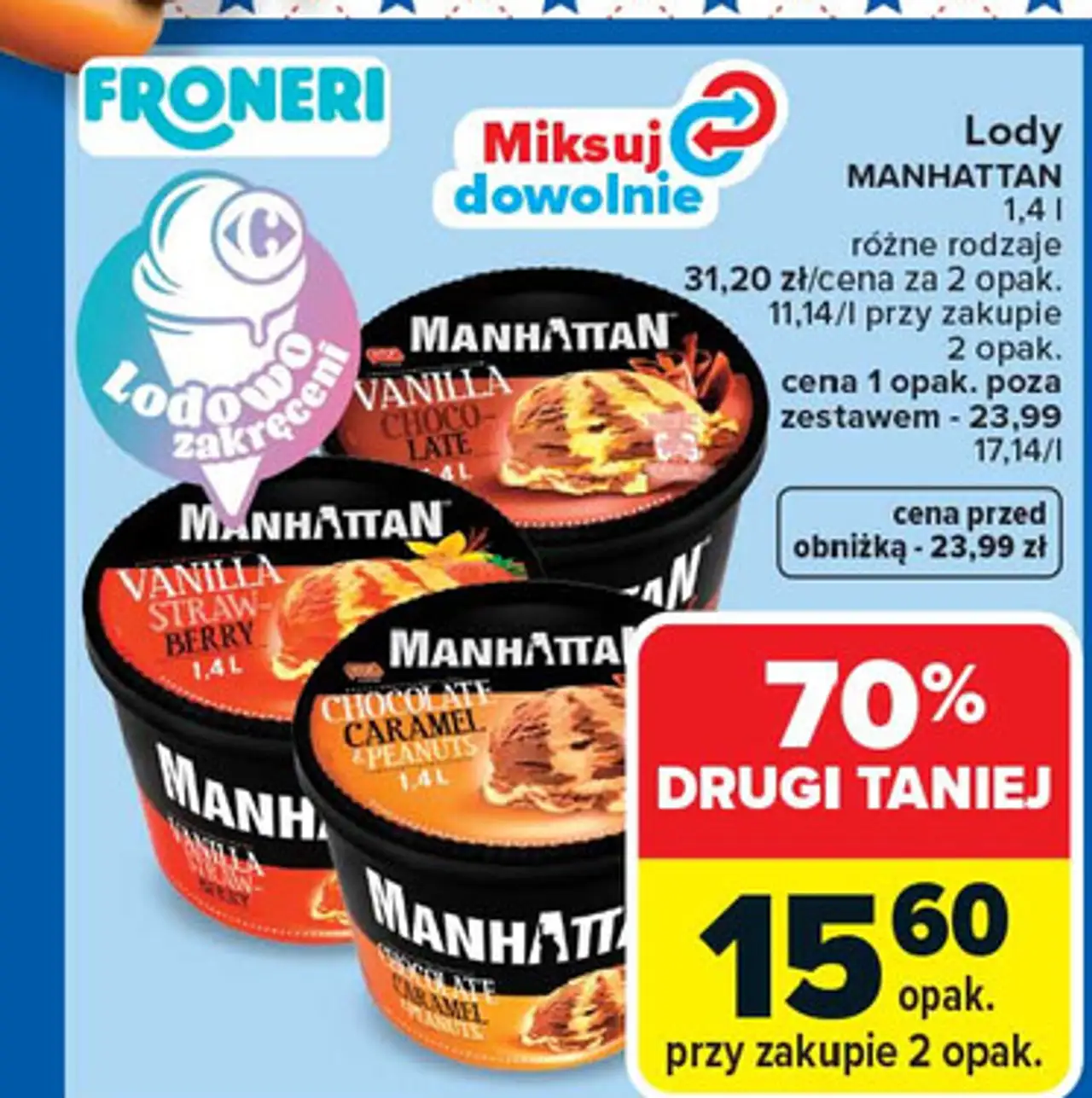 Lody chocolate & caramel with peanuts Manhattan (Nestle)