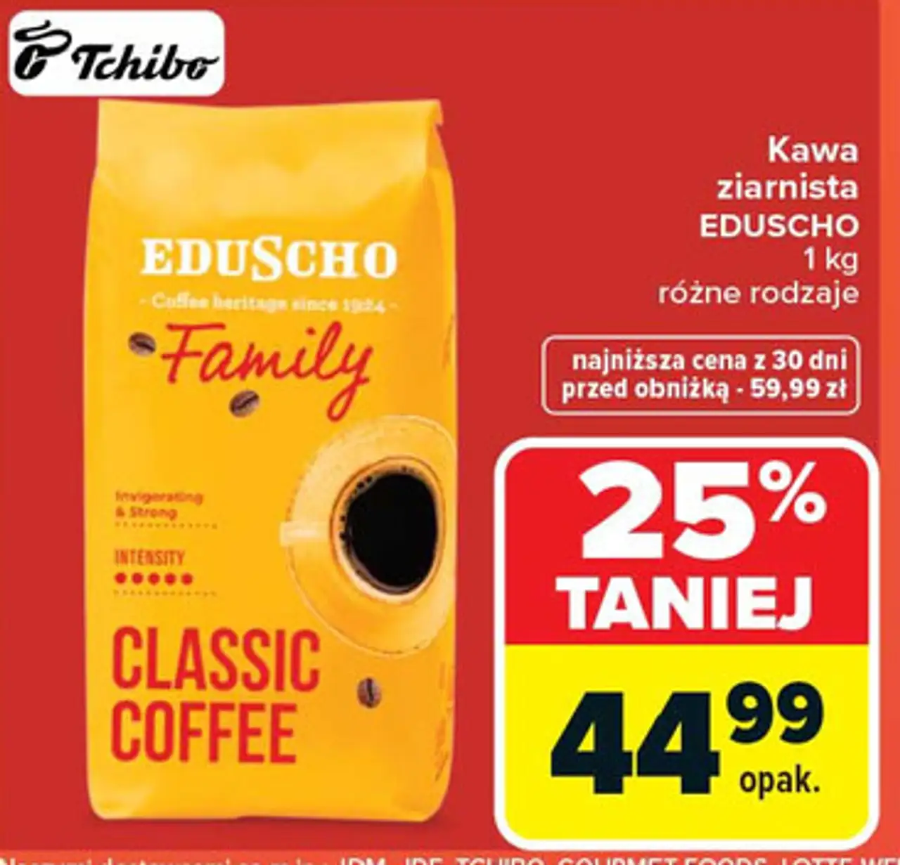 Kawa ziarnista EDUSCHO 1 kg różne rodzaje