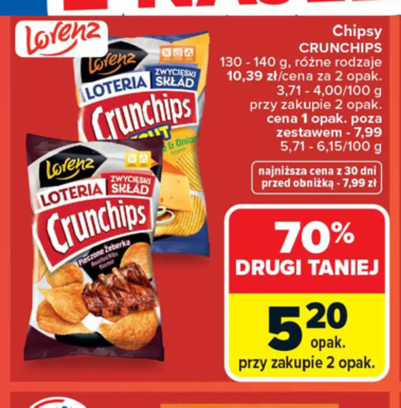 Chipsy CRUNCHIPS 130 - 140 g, różne rodzaje